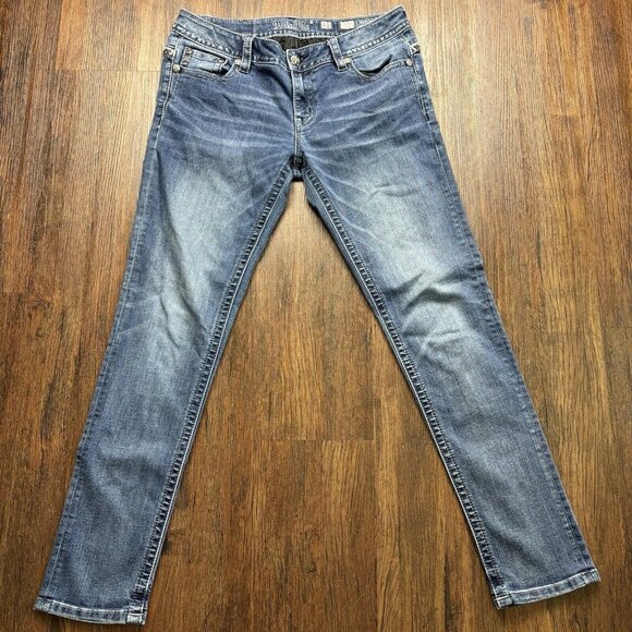 Miss Me Denim - Miss Me Signature Skinny Blue Jeans Sequins Women’s Size 31
